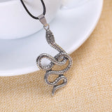 10cps Punk Snake Pendant Necklace Silver Men Women Statement Necklace