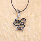 10cps Punk Snake Pendant Necklace Silver Men Women Statement Necklace
