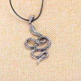 10cps Punk Snake Pendant Necklace Silver Men Women Statement Necklace