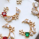 Zircon Moon Necklace Pendant Earring Charms DIY Jewelry Making