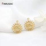 14K Plated Smiley Face Sun Pendant DIY Earring Accessories