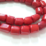 Red Coral Cylindrical Beads 5pc/bag for DIY Earrings Bracelet