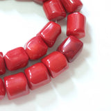 Red Coral Cylindrical Beads 5pc/bag for DIY Earrings Bracelet