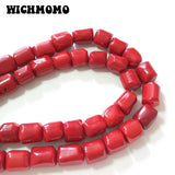 Red Coral Cylindrical Beads 5pc/bag for DIY Earrings Bracelet