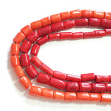 16*13MM Red Coral Cylindrical Beads 5pcs DIY Necklace Bracelet