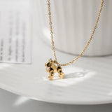 18k Plated Little Lion Small Animal Necklace Female Stainless Steel Accessory