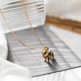 18k Plated Little Lion Small Animal Necklace Female Stainless Steel Accessory
