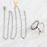 25mm Stainless Steel Magnetic Round Crystal Locket Pendant