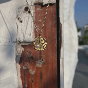 Stainless Steel Pearl Shell Pendant Necklace for Women