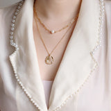 Stainless Steel Pearl Shell Pendant Necklace for Women