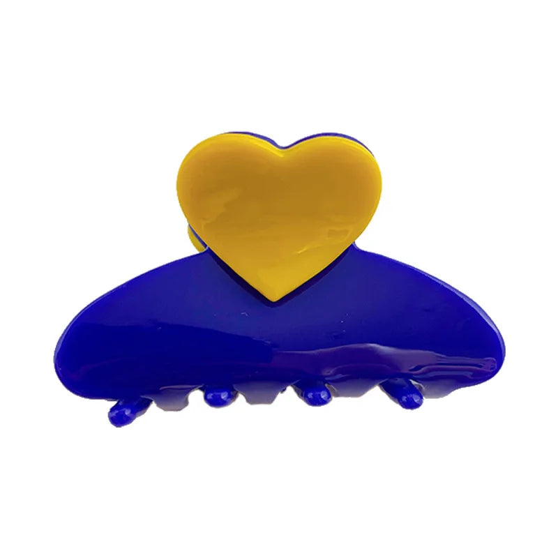 Small Pink Heart Hair Claws for Women