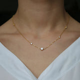 925 Sterling Silver Station Statement Pendant Necklace
