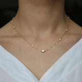 925 Sterling Silver Station Statement Pendant Necklace