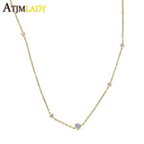 925 Sterling Silver Station Statement Pendant Necklace
