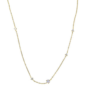 925 Sterling Silver Station Statement Pendant Necklace
