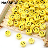 8-16mm Double Face Ceramic Smile Beads for Jewelry Making