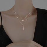 925 Silver Double-layer Necklace Ins Cold Wind Necklace Female