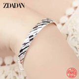 925 Sterling Silver Adjustable Bracelet&Bangle For Women Wedding Charm Jewelry