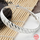 925 Sterling Silver Adjustable Bracelet&Bangle For Women Wedding Charm Jewelry