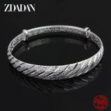 925 Sterling Silver Adjustable Bracelet&Bangle For Women Wedding Charm Jewelry