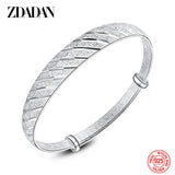 925 Sterling Silver Adjustable Bracelet&Bangle For Women Wedding Charm Jewelry
