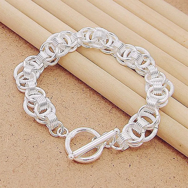 925 Sterling Silver Bone Bracelet for Women Charm Gift