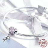 925 Silver Daisy Flower Clip Bear Pendant for Bracelet Jewelry