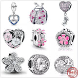 925 Silver Daisy Flower Clip Bear Pendant for Bracelet Jewelry