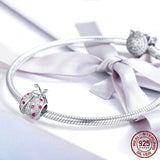 925 Silver Daisy Flower Clip Bear Pendant for Bracelet Jewelry