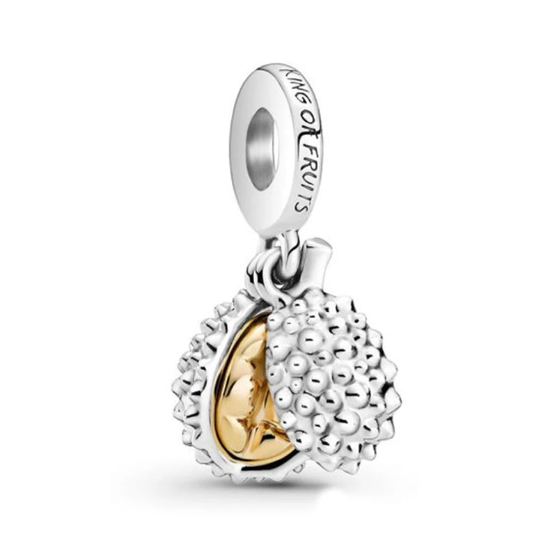 925 Silver Durian King of Fruits Dangle Charm Fits Bracelet Beads Gift