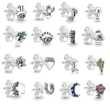 925 Sterling Silver Personalized Rose Crystal Ear Studs for Women