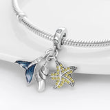 925 Silver Fish&Doll Airplane Globe Charm Bead 3mm Bracelet Bangle DIY