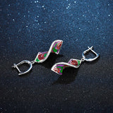 925 Silver Enamel Earrings Sexy Shape Charming Party Jewelry