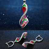 925 Silver Enamel Earrings Sexy Shape Charming Party Jewelry