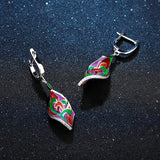 925 Silver Enamel Earrings Sexy Shape Charming Party Jewelry