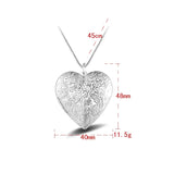 925 Silver Heart Frame Pendant Necklace DIY Jewelry Gift