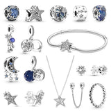 925 Silver Star Charm Bracelet DIY Bead Gift