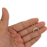 925 Silver Rainbow Cz Charm Necklace Moon Cross Thin Chain Women Pendant