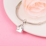 925 Silver Shopping Bag Charm Bead for DIY Bracelets