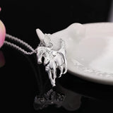 925 Silver Horse Pendant Necklace for Women Men Jewelry