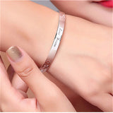 999 Silver Charm Bracelet for Men and Women, Forever Love Solid Open Bracelet