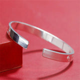 999 Silver Charm Bracelet for Men and Women, Forever Love Solid Open Bracelet