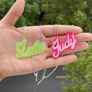 Acrylic Bubble Necklaces Name Necklace Women Colorful Letter Pendant Necklace