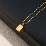 Adjustable Beads Chain Square Emerald Pendant Necklace