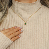 Adjustable Beads Chain Square Emerald Pendant Necklace