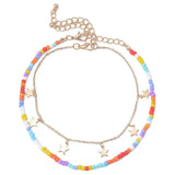 Adjustable Star Pendant Anklet Beaded Anklets for Women