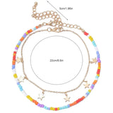 Adjustable Star Pendant Anklet Beaded Anklets for Women