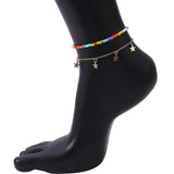 Adjustable Star Pendant Anklet Beaded Anklets for Women