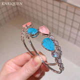 Pink Crystal Paraiba Tourmaline Gemstone Bracelet for Women