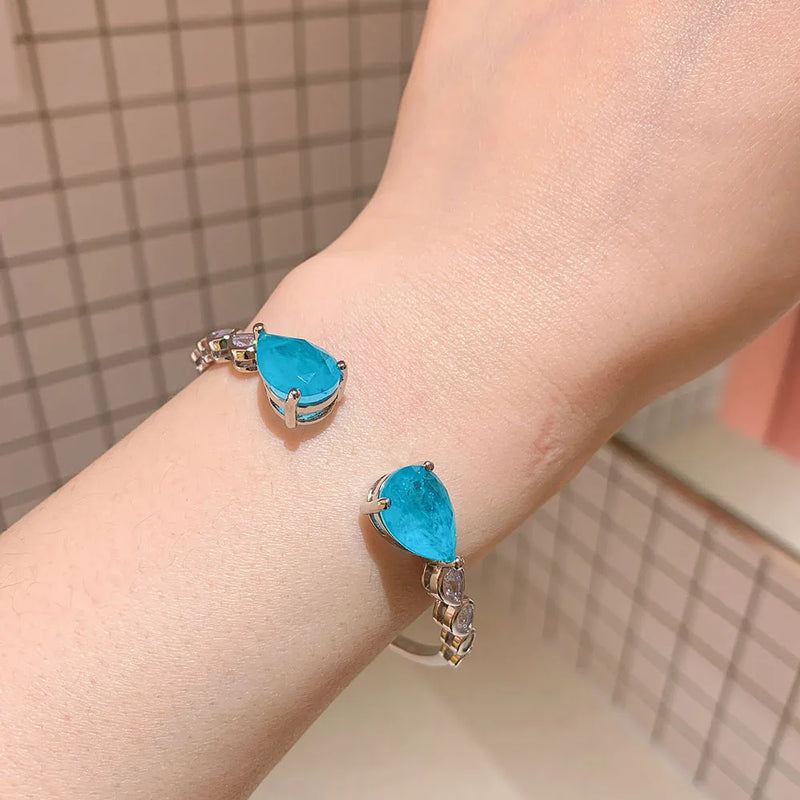 Pink Crystal Paraiba Tourmaline Gemstone Bracelet for Women